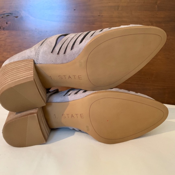 1.State Arnet Taupe Leather Cutout Ankle Booties Size 6M - Picture 12 of 16